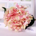 Artificial pink hydrangea flower single branch fake floral for home and wedding decor - Peach