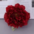 Künstliche Pfingstrosenblüte dunkelroter Seidenblumenkopf für Hochzeitsdeko DIY Handwerk - Dunkelrot