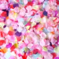Colorful artificial rose petals for wedding decoration, romantic party scatter flower backdrop. - Multicolor