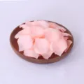 Pink artificial rose petals in wooden bowl, non-woven fabric wedding decor, 1000 pcs - Flesh Pink