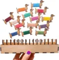 Wooden dachshund thread bobbins storage set, cute animal sewing craft accessories. - Dog (With Box Without Thread)