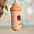 Wooden hanging hummingbird house outdoor garden yard decoration mini bird feeder nest - B-Beechwood