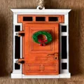 Miniature wooden fairy door ornament, creative outdoor garden landscape craft decoration. - Style E