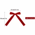 Decorazione fiocco in velluto rosso natalizio, nastro largo 13x18cm per albero. - 12 Pezzi/Confezione / Rosso (Stile Spesso)