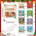 Christmas money holder cards set detail with size dimensions and 8 festive holiday designs. - 8-Piece Set
