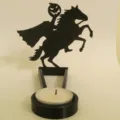 Portacandele tealight sagoma cavaliere senza testa di Halloween decorazione tavola. - Lettera F