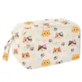Cute corduroy double-layer pencil case, portable large capacity stationery makeup storage bag. - Cute Cat/Hello Kitty Style
