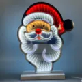 Dettaglio della lampada LED tunnel Babbo Natale con effetto profondità tridimensionale. - Babbo Natale