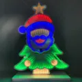 Dettaglio specchio infinito albero di Natale LED, lampada tunnel 3D acrilica per feste. - Babbo Natale Albero di Natale / 30x40cm
