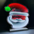 Luce specchio tunnel infinito cappello di Natale LED, lampada abisso acrilico per decoro. - Testa di Babbo Natale Standard / 30x40cm