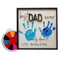 DIY Vatertag Handabdruck Fotorahmen Set mit buntem Stempelkissen Geschenk für Papa. - PAPA