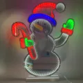 Lampada specchio infinito pupazzo di neve di Natale LED, luce decorativa in acrilico - Pupazzo di neve
