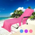 Copertura per sedia da spiaggia in microfibra asciugamano lettino asciugatura rapida tasche - Rosa / 70*210cm