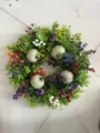 Halloween Eucalyptus Pumpkin Wreath Artificial Green Plant Door Hanging Decor Variant - 35*35cm