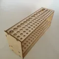 Portapennelli in legno organizer con fori multipli per pennelli da pittura, supporto per scrivania. - 25 x 10 x 7 cm / Colore naturale