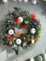 Fall autumn eucalyptus leaves pumpkin wreath for front door decor, Thanksgiving holiday hanging. - New Style 45*45cm