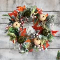 Herfst Halloween Kerstmis Pompoen Esdoornblad Krans Deur Hanger Feest Decoratie Tijd - 40cm Witte Pompoen Esdoornblad Groen Blad Krans