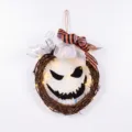 Ghirlanda in rattan luminosa Halloween spaventosa faccia di zucca decorazione murale - 30x25cm / Ghirlande luminose con volto di fantasma Jack