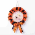 Ghirlanda Halloween decorazione con tulle arancione e nero, ragnatela fiocco per porta e muro festa. - Ghirlanda fantasma ragnatela / 45x35CM / Nero Arancione
