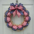 American flag ribbon burlap wreath Independence Day door hanging decoration variant - 40*40cm / Independence Day Wreath