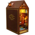 Kit miniatura sujetaplibros DIY de madera con luz LED, decoracion estante ciudad. - Años tranquilos (con manual en inglés)