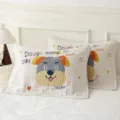Reine Baumwolle 4-Schichten Gaze Kissenbezug Paar, süßes Cartoon Hunde Design im Zimmer. - Herz-Schnauzer