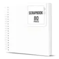 White DIY scrapbook photo album with spiral binding and 80 blank pages for wedding memories. - 20*20cm / White