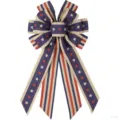 Fiocco decorativo patriottico rosso bianco e blu con stelle e strisce per feste di oggi. - Fiocco Stile K
