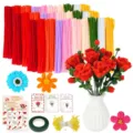 Kit fai da te per bouquet con scovolini colorati set artigianale steli ciniglia decorazione - 900 pz