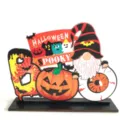 Decorazione da tavola in legno di Halloween, festoso cartello di zucca gnomo per festa. - Stile W