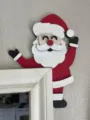 Santa Claus door corner wooden decoration sign Christmas holiday home wall hanging decor - Santa Claus