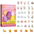 Oster Adventskalender 24 Tage Countdown Überraschungsbox mit süßen Hasen Figuren Set - Hasen-Ostereier-Überraschungsboxen