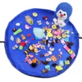 Grande borsa impermeabile per giocattoli e tappeto gioco, organizzatore con coulisse per bambini. - Grande Diametro 1.5m / Blu scuro