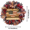 American Independence Day Patriotic Wreath Door Hanging Holiday Party Decoration 40cm - Style R 40x40cm