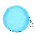 Blue round waterproof toy storage bag portable beach drawstring organizer for kids toys. - Small Diameter 0.5m / Sky Blue