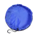 Large blue round toy storage bag and waterproof outdoor beach mat with black drawstring. - Small Diameter 0.5m / Dark Blue