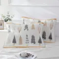 Cotton Gauze Pillowcase Four Layers Soft Breathable Christmas Tree Print Variant SKU Home - Christmas Tree Yellow