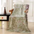 Manta de gasa con flores suave transpirable de verano toalla de bano uso domestico - El mago de Oz verde