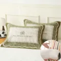 Ensemble de taies d'oreiller en gaze de coton à trois couches avec sangle élastique, vert. - 52*75 cm (L'unité modèle standard) / Davis