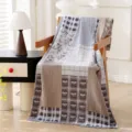 Manta de Gasa de 3 Capas Lazos Cuadros Suave Transpirable Toalla de Baño de Verano Algodón - Ritmo de Cuadrícula en Tono Azul