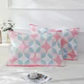 Pink patterned four-layer cotton gauze pillow towel, soft and breathable for all seasons. - Dandelion Pink