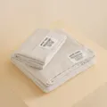 Juego de toallas de algodón de gasa lisa, toalla de cara y baño suave para uso doméstico diario. - Blanco Leche