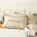 Pure Cotton Gauze Pillow Towel Soft Strap Floral Embroidery Home Dormitory Bedding Cover - Flower Bloom Story