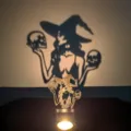 Halloween proiezione portacandela silhouette strega spaventosa decorazione tavola - Teschio di Fata