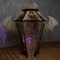 Halloween wooden bat lantern hollow candle holder spooky party decorative prop item - Bat Lampshade (Without Candle)