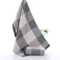 Japanese style plaid gauze face towel breathable and highly absorbent for daily use - 35*75cm / Large Grid Green
