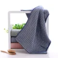 Japanese style striped gauze face towel, breathable absorbent adult daily washcloth - 35*75cm / Zebra Stripes Blue