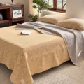 Douce couverture en gaze de coton à motif floral pour un sommeil confortable et chaleureux. - Jaune Beimo / 200*230cm