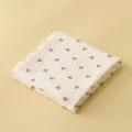 Couverture d'emmaillotage en gaze de coton pour bébé avec imprimé cœur marron pour nouveau-né. - Cœur