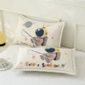 Cute cartoon cotton gauze kids pillowcase, soft breathable sweat-absorbing student dorm pillow cover - Inner 35*55cm / Outer 40*60cm (Set of 2) / Little Astronauts